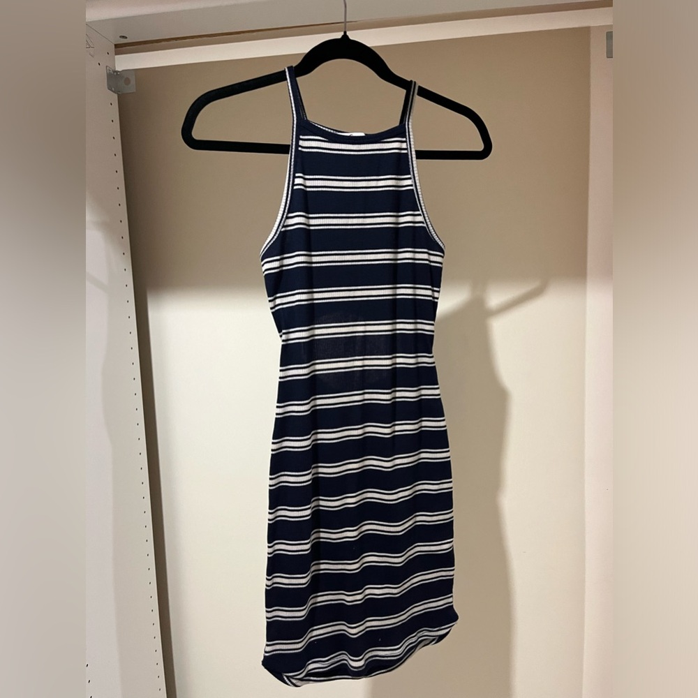 Hollister Midi Keyhole Back Striped Dress